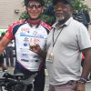 With Manny, the camera man from ABC, who is a father and now a grandfather.